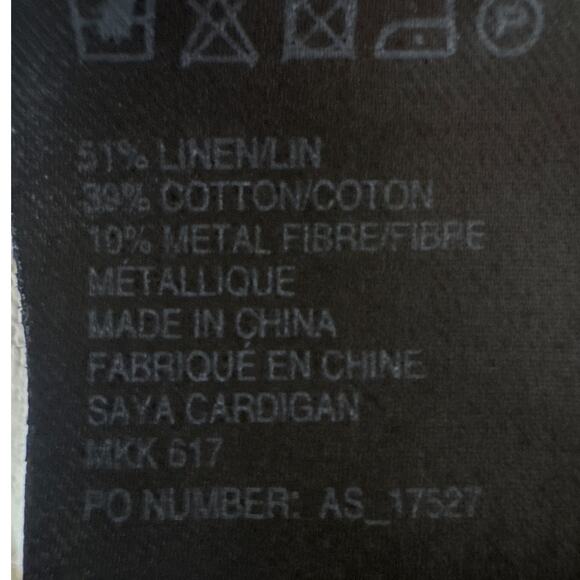 AllSaints Spitalfields Linen Blend Cardigan Size M Gray Oversized Gritty Urban - Picture 7 of 8